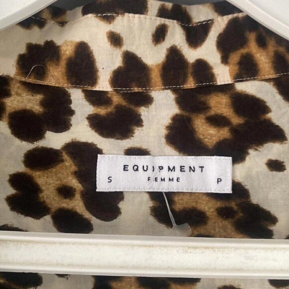 Mob Wife Tunic Dress EQUIPMENT Leopard Print Cotton Effortless French Chic - Picture 5 of 14